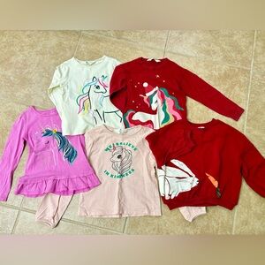 Girl Unicorn long sleeve tops bundle 110 or 4T